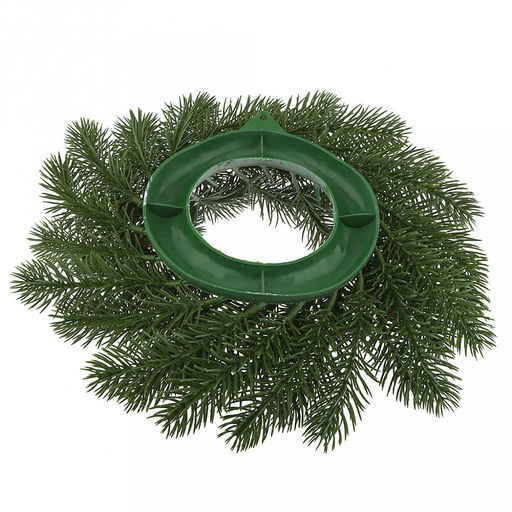 Декоративный венок "Елка с ягодой" д29см, малый, пластик, зеленый патина (Россия)