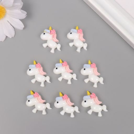 Декор для творчества пластик «Единорожка», набор 8 шт., 2.5×2×0.8 см