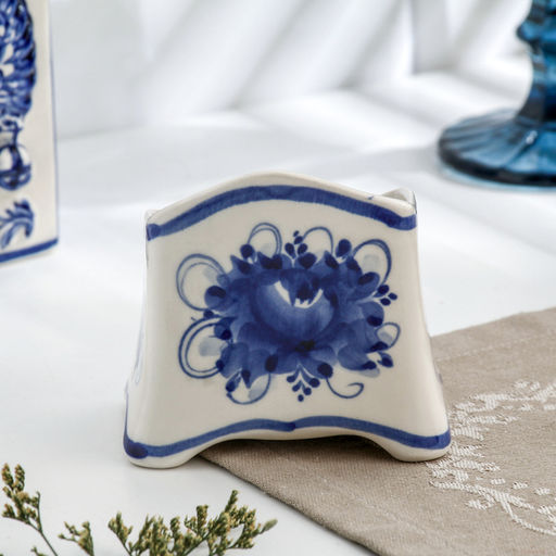 Подставка для губки кухонной, 6×9 см, гжель, фарфор