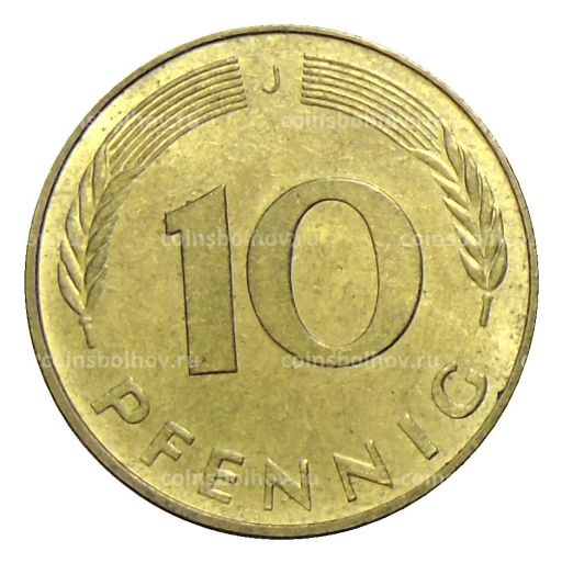 Монета 10 пфеннигов 1976 года J Германия