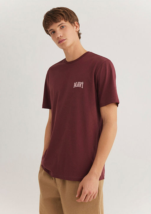 Mavi Logo Bask?l? Bordo Tisort  фото 2