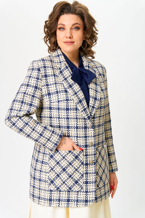 Жакет ANDINA CITY 4010-25 молочный/синий