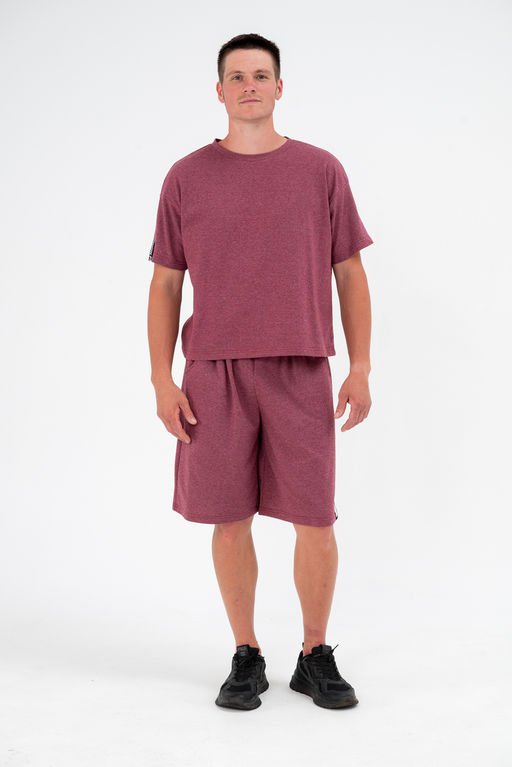 Костюм из футера унисекс бордо-меланж - Амадэль фото 16