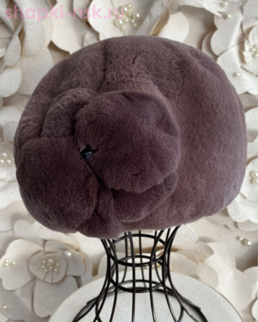 Волна мех.цветок кролик Берет женский (56-58)