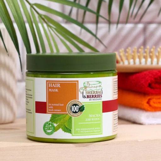 Саната/ HERBAL&BERRIES by moDAmo Маска д/норм.волос с экст. Березы (500мл).11 - Sanata фото 2