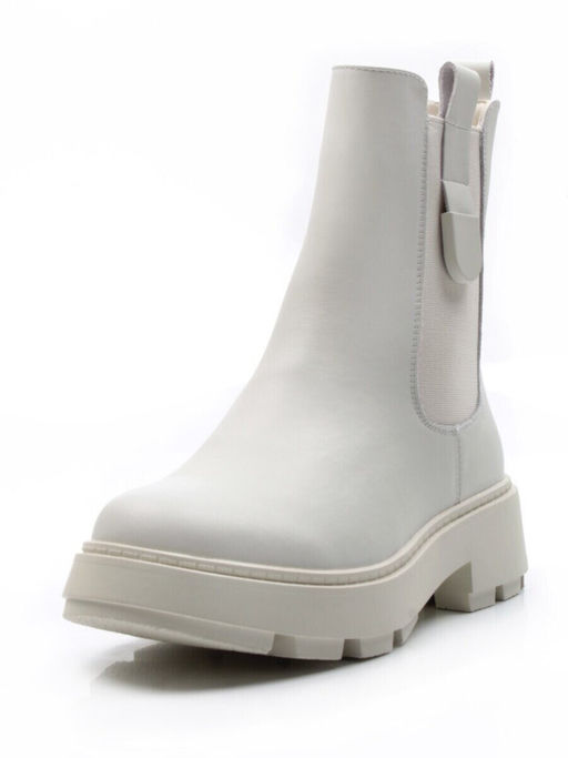 01-PCX55-2 WHITE Ботинки демисезонные женские (натуральная кожа, байка)