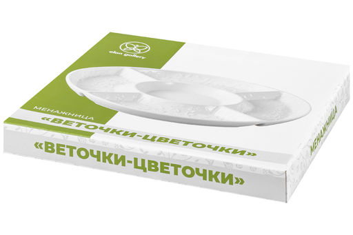 Менажница Веточки-цветочки 26*26*2,5 см, цельная, 5 секций - Elan gallery фото 7