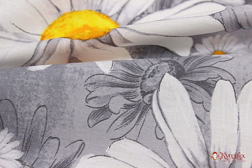 Перкаль Ромашковое поле, ш.2.2м, хлопок-100%, 110гр/м.кв - Купава фото 2