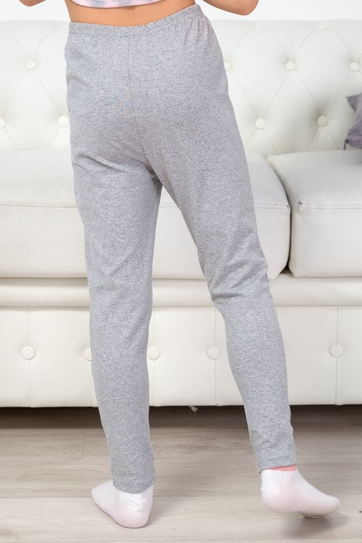 Легинсы подростковые из кулирки с лайкрой серый меланж - Амадэль фото 6