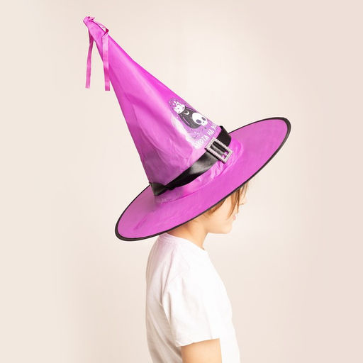 Шляпа карнавальная «Кошмарное веселье» фиолетовая, с гирляндой