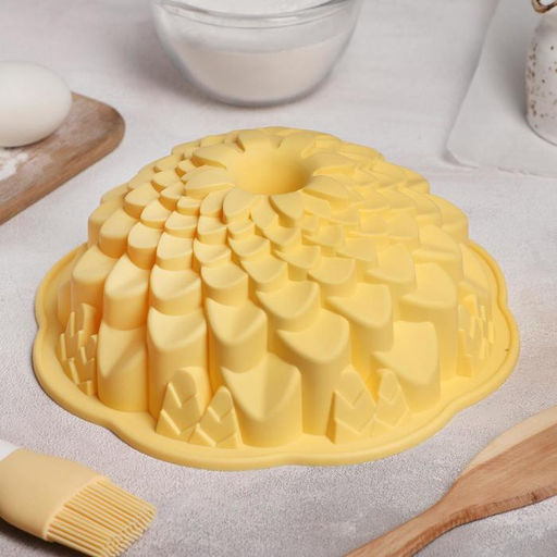 Форма для выпечки Доляна Хризантема, силикон, 22?7,5 см, цвет МИКС  фото 5