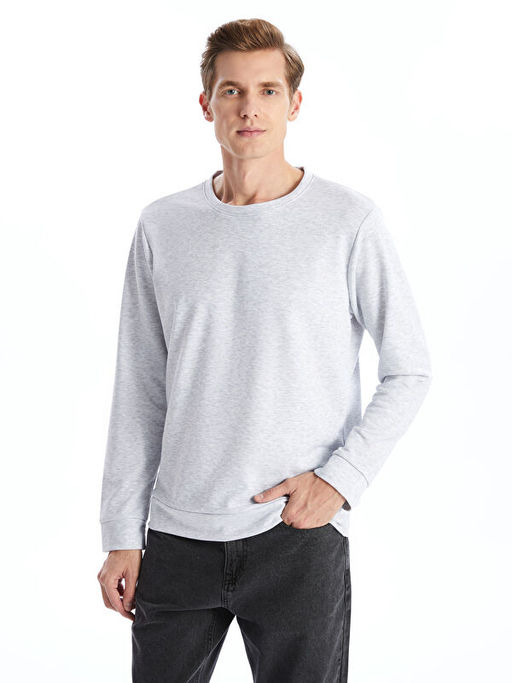 Bisiklet Yaka Uzun Kollu Erkek Sweatshirt