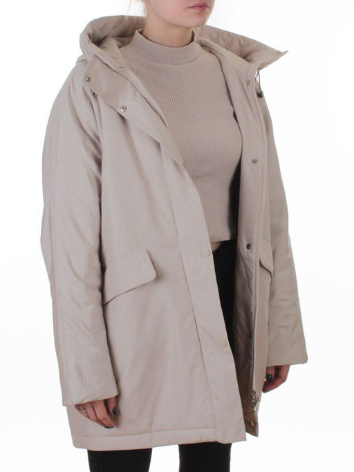 8020 LT. BEIGE Куртка демисезонная женская (100 гр. холлофайбер)