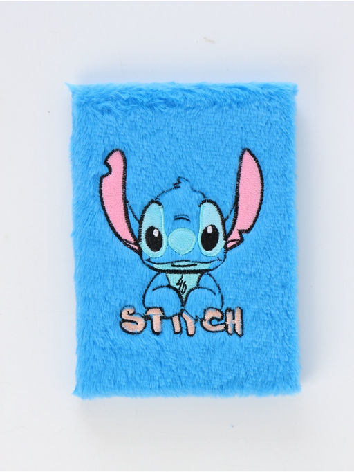 Блокнот пушистый и ручка многоцветная «Стич», голубой