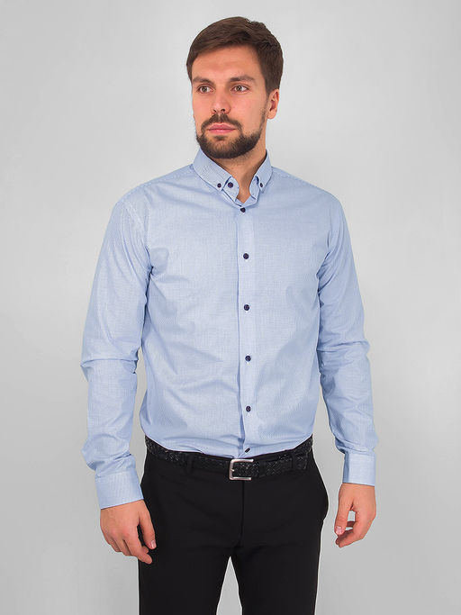 Сорочка мужская длинный рукав GREG 124/131/8198/Z/b/1p  фото 7