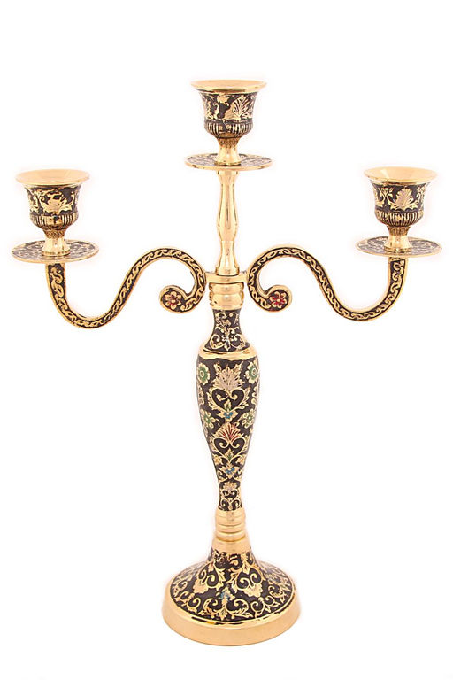 Подсвечник на 3 свечи эмаль (черная) № Кт3275/16/2