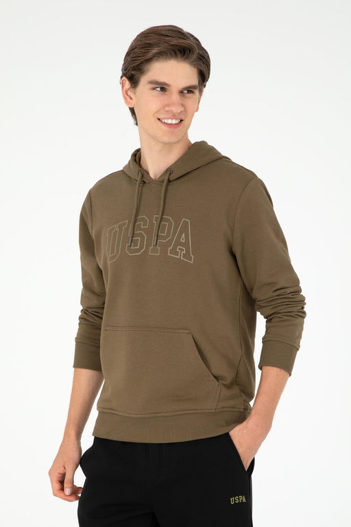 Мужской базовый свитшот цвета хаки Неожиданная скидка в корзине