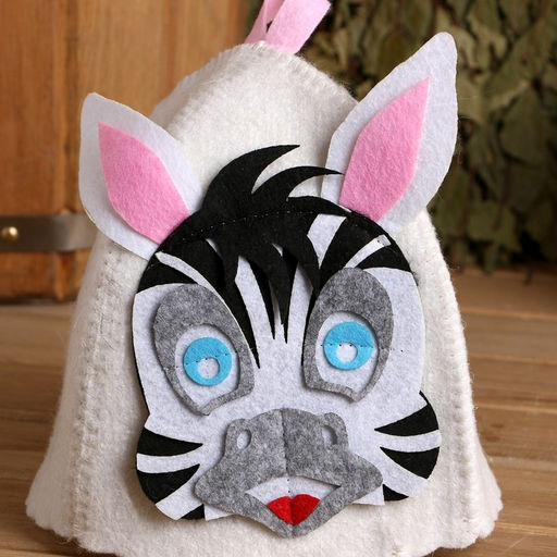 Шапка для бани с детской аппликацией Зеброчка войлок - Simaland фото 2