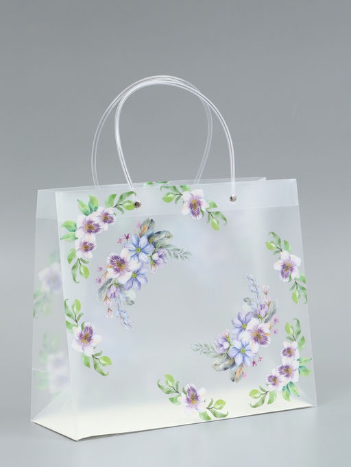 Пакет подарочный прозрачный , "Счастье" 30 х 26 х 12