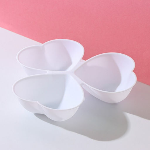 Менажница 3 секции Доляна Сердечки, пластик, 23?21.5 см, розовая