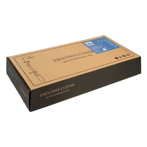 Душевая система ZEIN ZS-1BL, смеситель, тропическая и ручная лейка 3 режима, латунь, черная