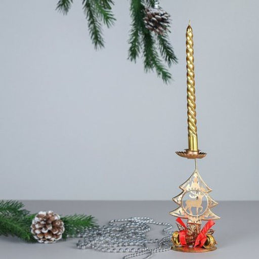 Подсвечник новогодний Елка 16 см / SF2023-145 /уп 240/ - ГалеонТрейд фото 3