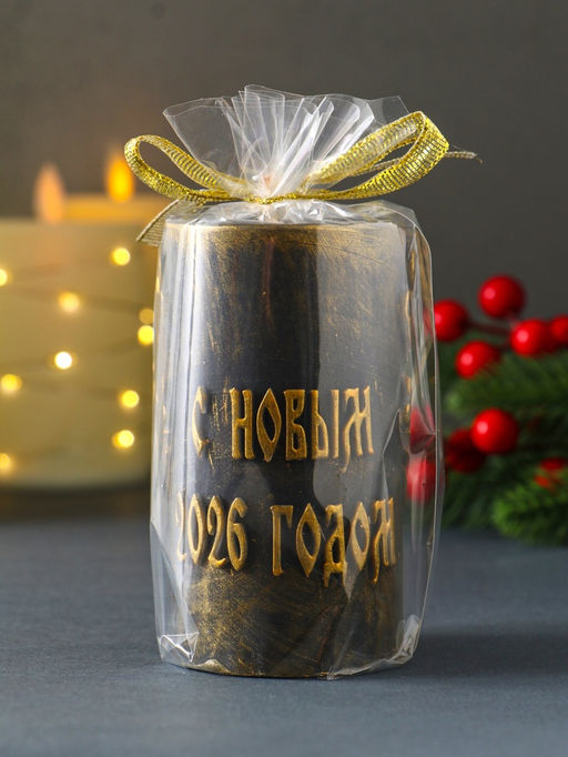 Декоративная свеча "Столбик с лошадью" (бронза) 215 г 55х55х100 мм