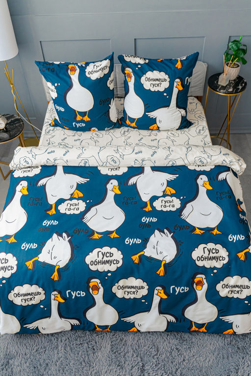 КПБ Павлинка Гусь обнимусь (синий) бязь - Протекс фото 12