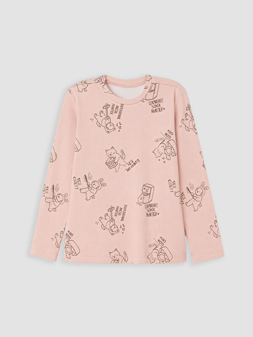 Bisiklet Yaka K?z ?ocuk Pijama Tak?m