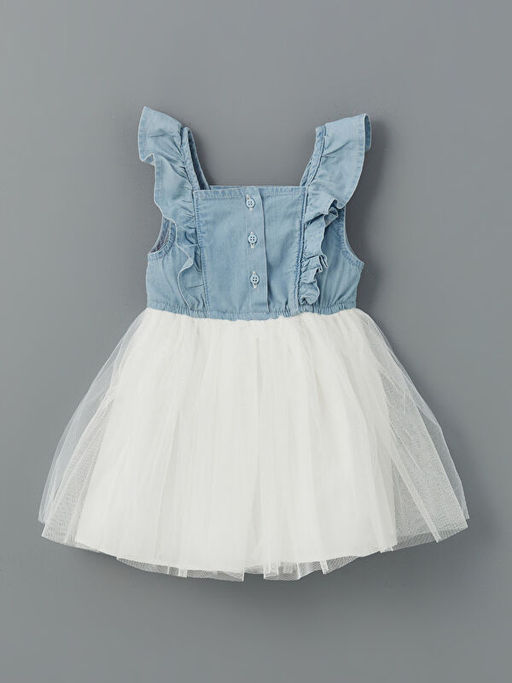 Kare Yaka T?t? K?z Bebek Elbise