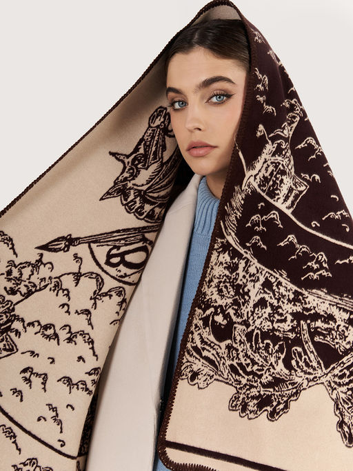 в составе ШЕРСТЬ  и КАШЕМИР Большой, мягкий, теплый  двусторонний палантин - Tantino фото 5