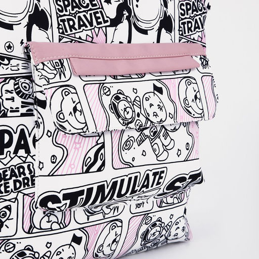 Шопер на молнии, наружный карман, цвет белый/розовый - Simaland фото 4