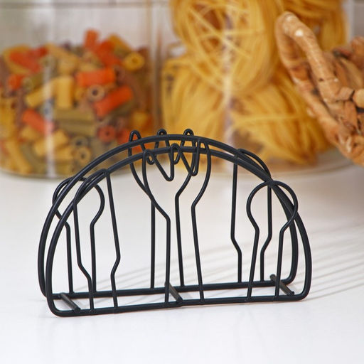 Цена за 2 шт. Салфетница Доляна «Столовые приборы»,13×3.5×8 см, чёрная