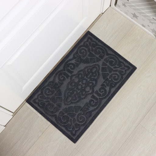 Коврик влаговпитывающий придверный без окантовки Доляна «Восточная сказка», 40×60 см, серый