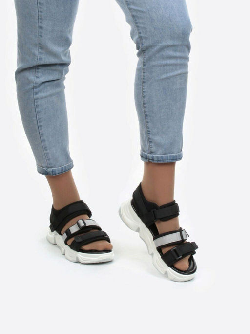 08-PED76-1 BLACK Босоножки (текстиль, стелька натуральная кожа) - Фабричный китай фото 3