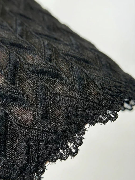 Платье из трикотажного кружева  черный с фестонами