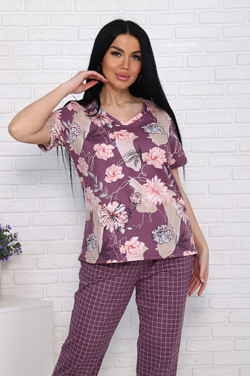 Костюм с брюками (00991, бордовый) - Плиона фото 13