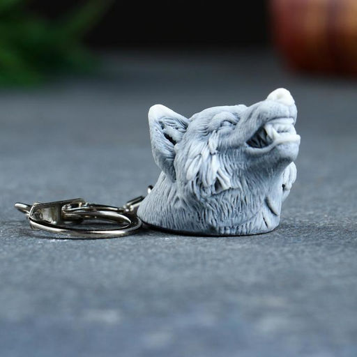 Брелок для ключей на кольце «Голова волка рычащего», 3 см