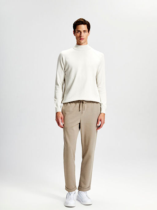 Yar?m Bal?k?? Yaka Uzun Kollu Erkek Triko Kazak