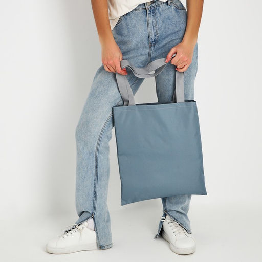 Сумка шопер NAZAMOK, 35х0.5х40 см, отд без молнии, без подклада, серая  фото 5