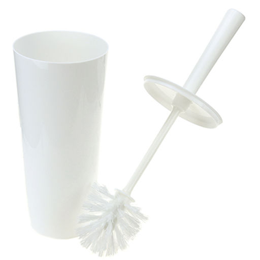 Ерш унитазный пластмассовый "Стар" д11см, h38см, с подставкой h24см, белый (Россия)