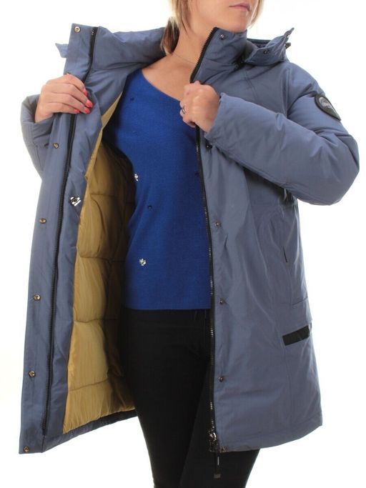 M2007 GRAY/LT. BLUE Пальто зимнее женское MARIA - Fashion фото 10