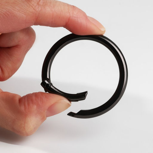 Кольцо-карабин, d=38/48 мм, толщина - 5 мм, 5 шт., цвет чёрный никель