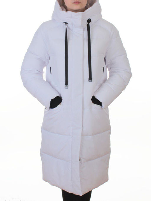 2129-A WHITE Пальто зимнее женское (200 гр. холлофайбер) - Фабричный китай фото 3