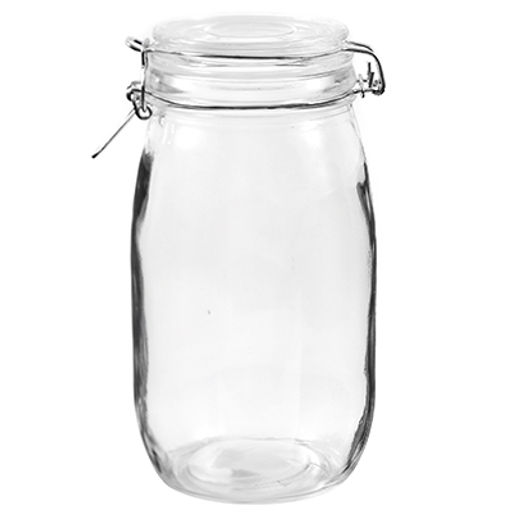 Банка стеклянная с бугельным замком 1,6л д9см, h22см, крышка с силиконовым уплотнителем (Китай)