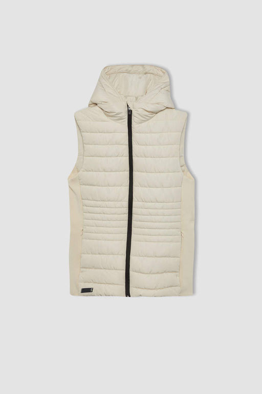 Водоотталкивающий надувной жилет с капюшоном DeFactoFit для спортсменов узкого кроя  фото 11