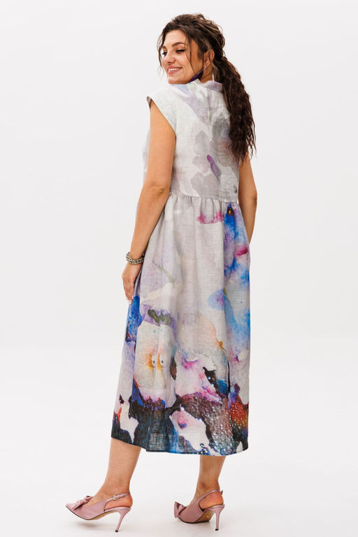 Платье ANELLI 1424.1 анютины глазки  фото 5