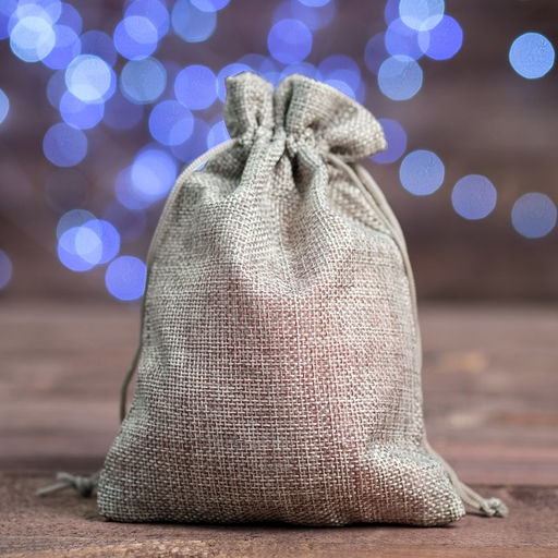 Цена за 5 шт. Мешочек подарочный из холщи, серый, 13 х 18 см - Simaland фото 2