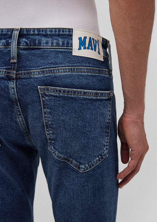 Leo Kolej G?lgeli Koyu Mavi Jean Pantolon  фото 8