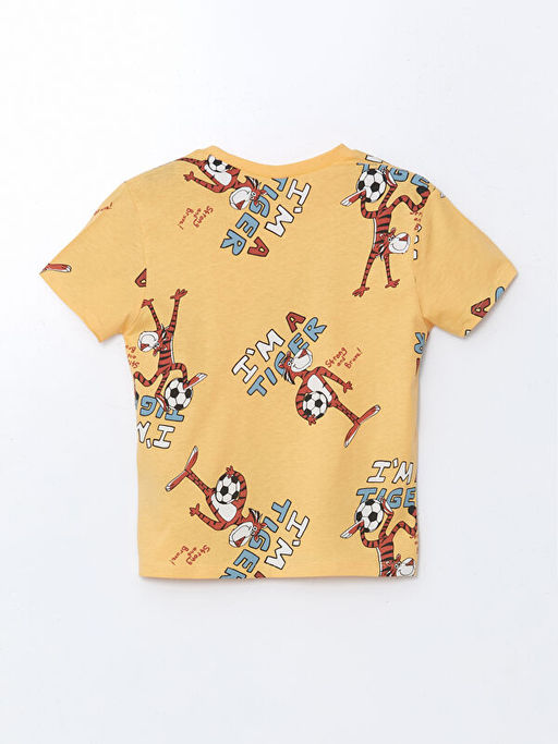 Bisiklet Yaka Bask?l? Erkek ?ocuk Ti??rt